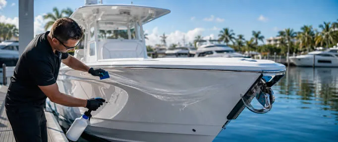 Yacht Armor™ installation on 42-foot center console in Fort Lauderdale