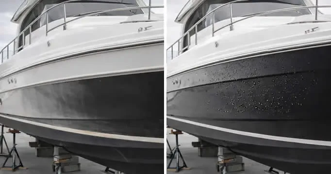 Glidecoat marine ceramic coating protecting a luxury yacht in Florida. 