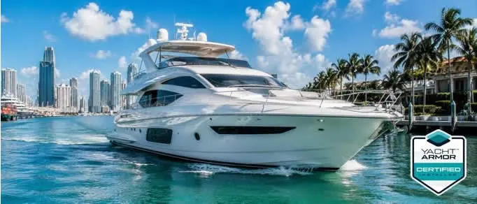 Yacht Armor™ installation on a 68-foot motor yacht in Miami