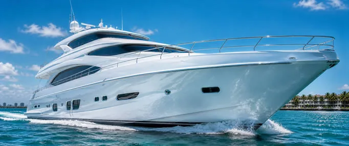 Yacht Armor film protecting motor yacht surfaces in Fort Lauderdale.